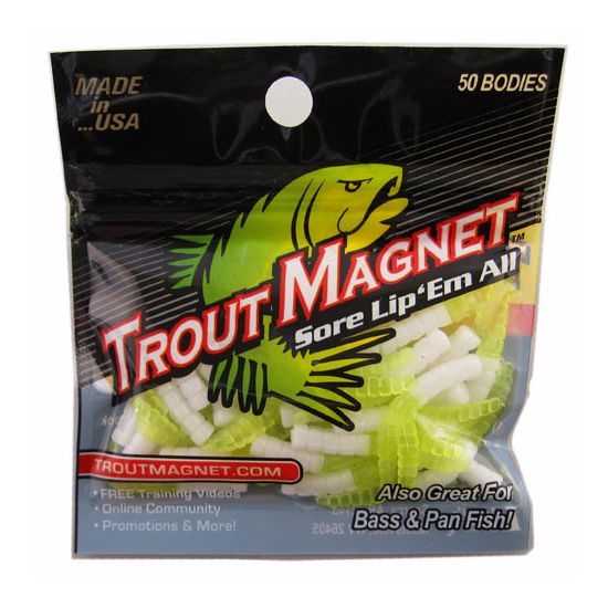 Trout Magnet 50pc Body Pack | White/Chartreuse
