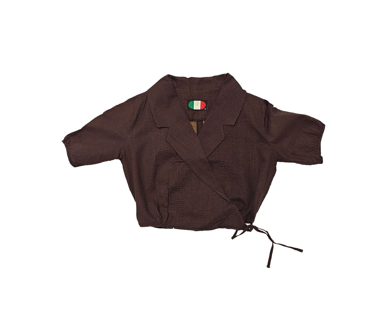 Këmish me mëngë të shkurta me lidhëse te beli