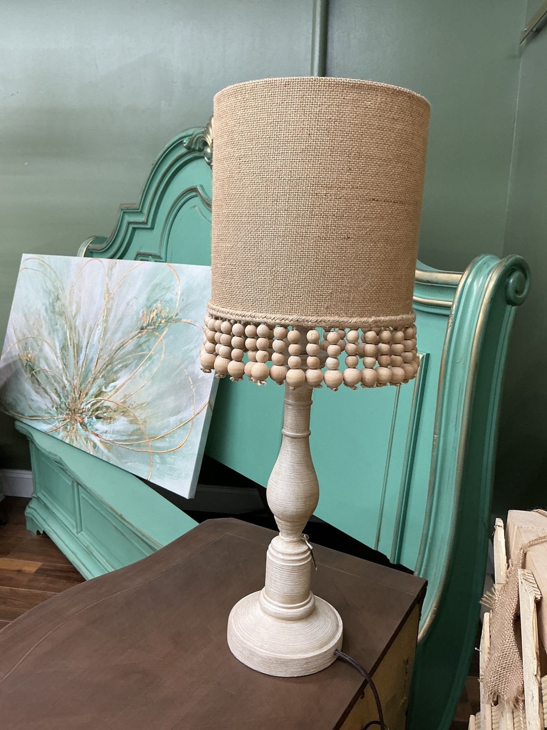 WOOD BEAD LAMP