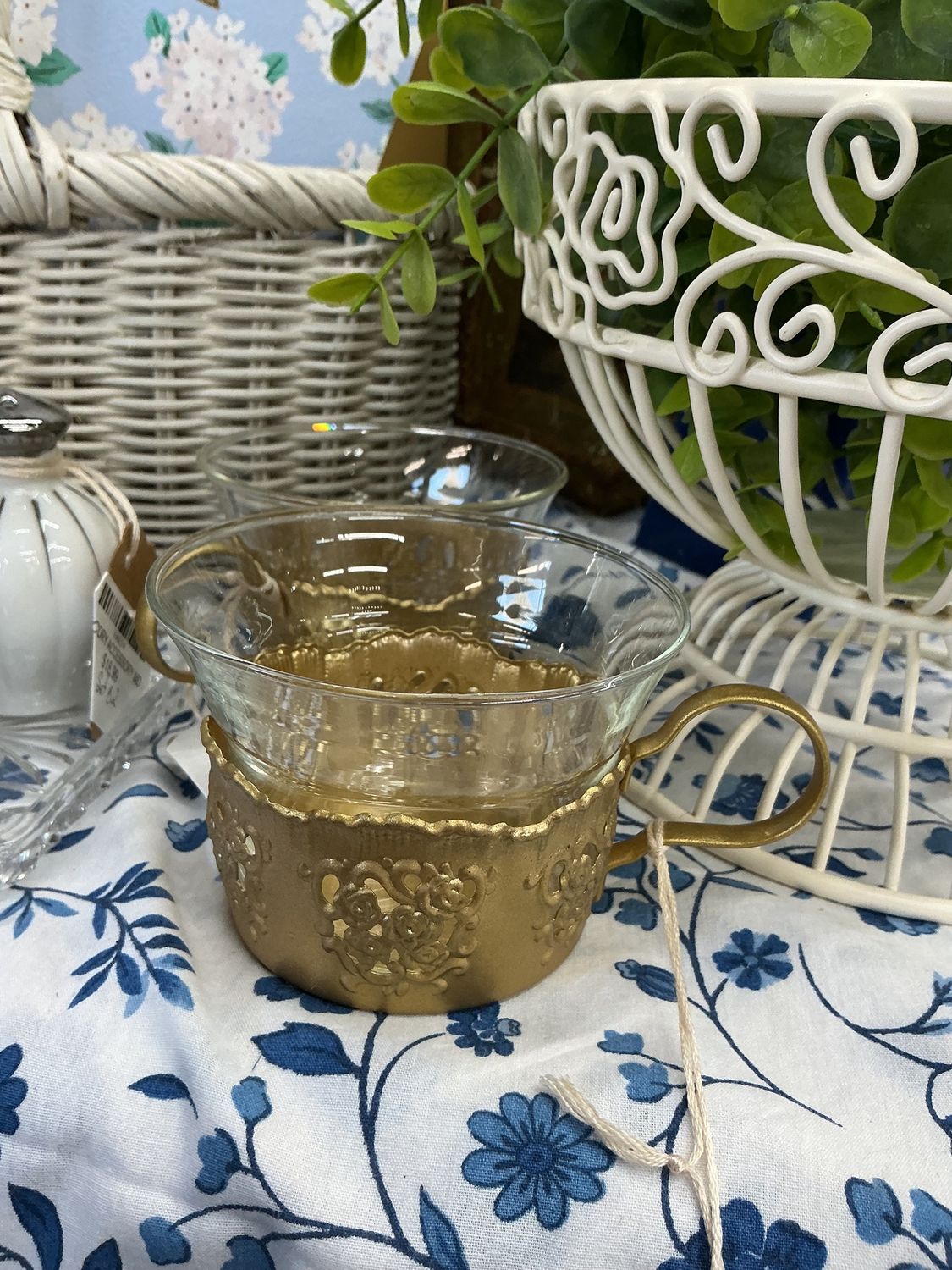 Victorian  teacup candle holder