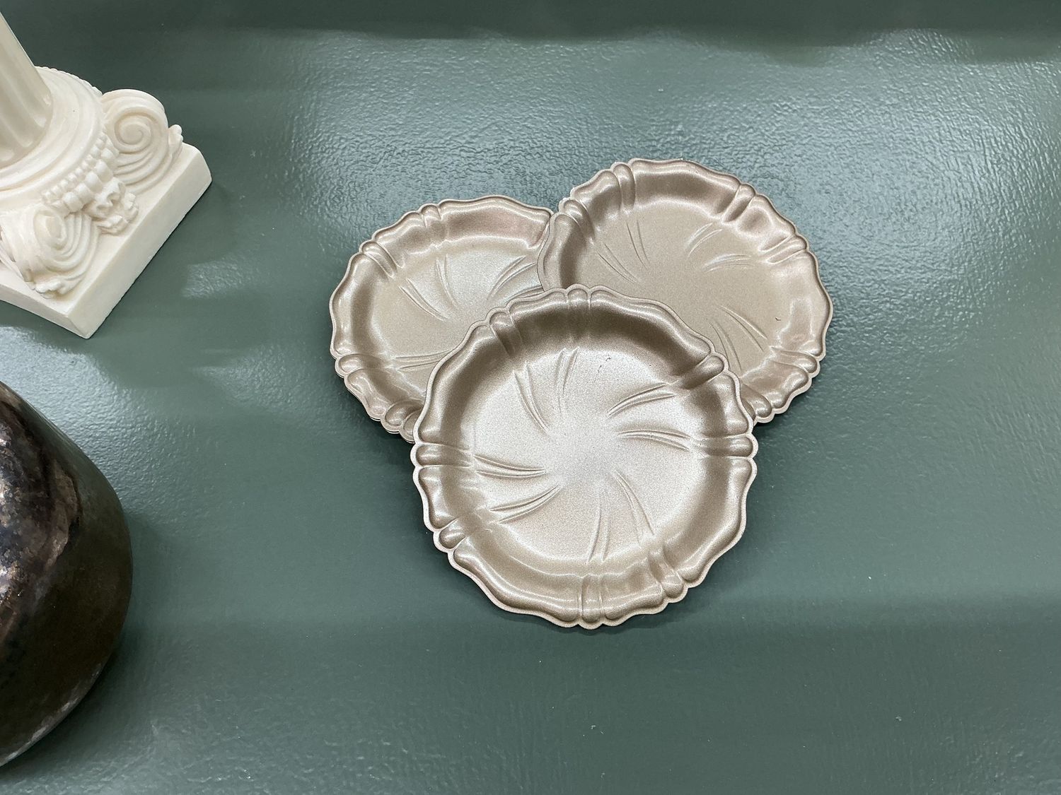 Muted gold trinket tray