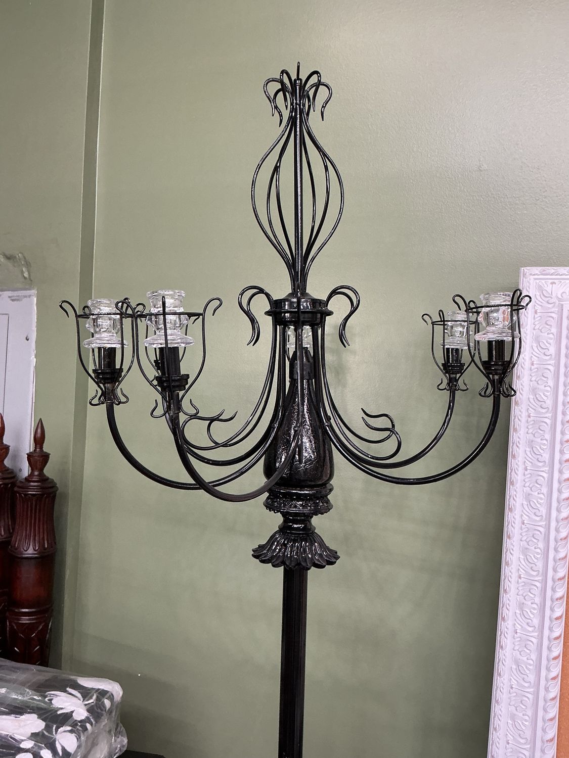 Black standing candelabra
