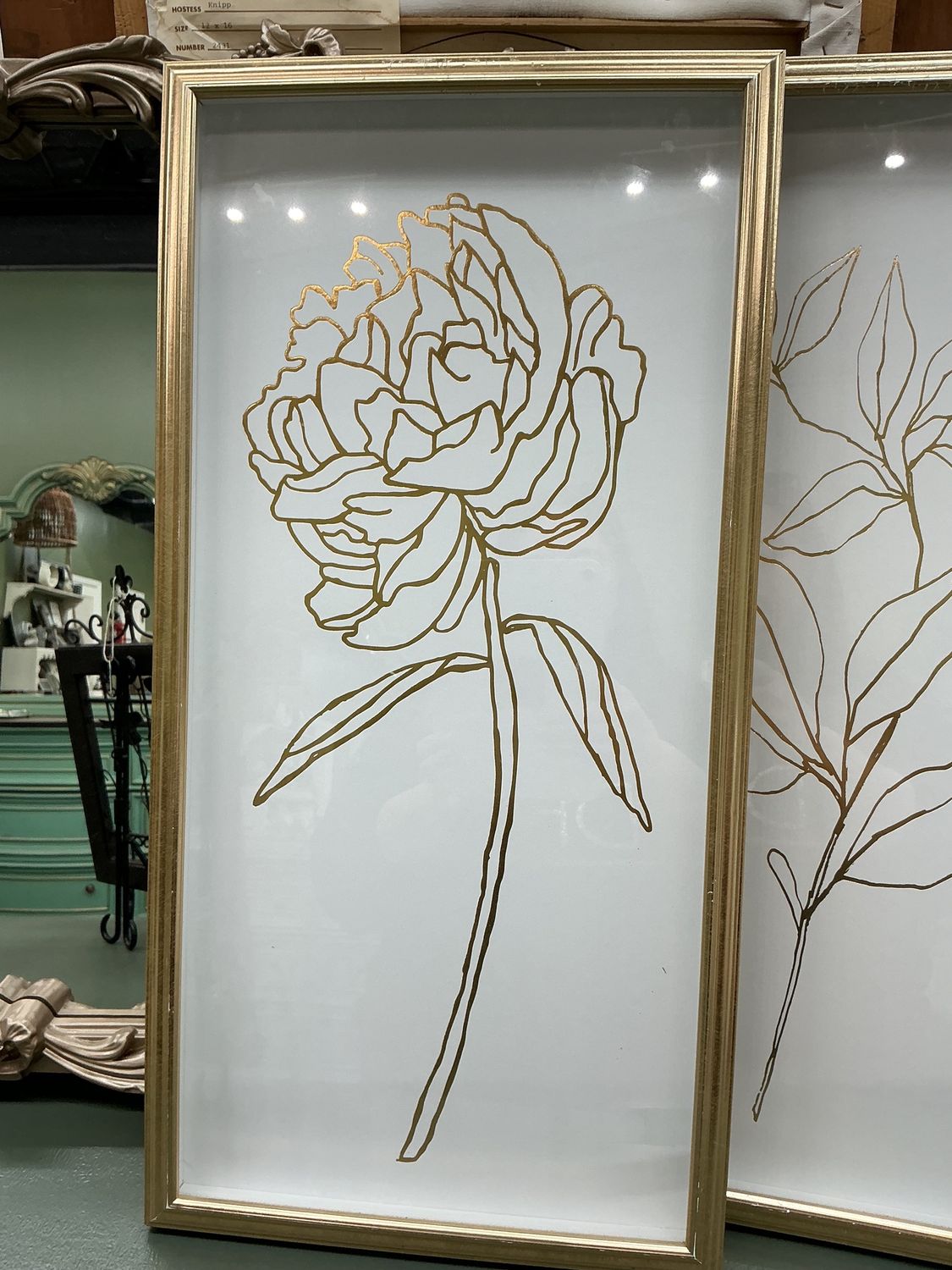 GOLD FLOWER WALL ART