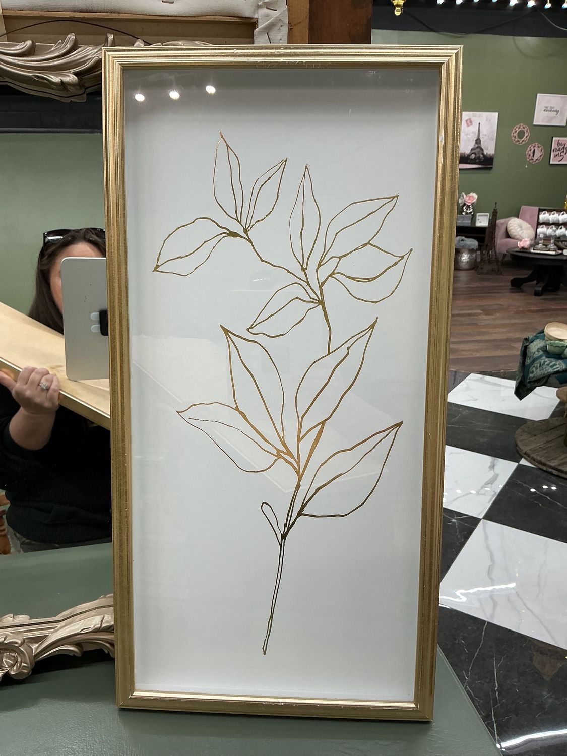 GOLD FLOWER WALL ART, Colour: Stem