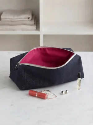Trousse denim intérieur rose
