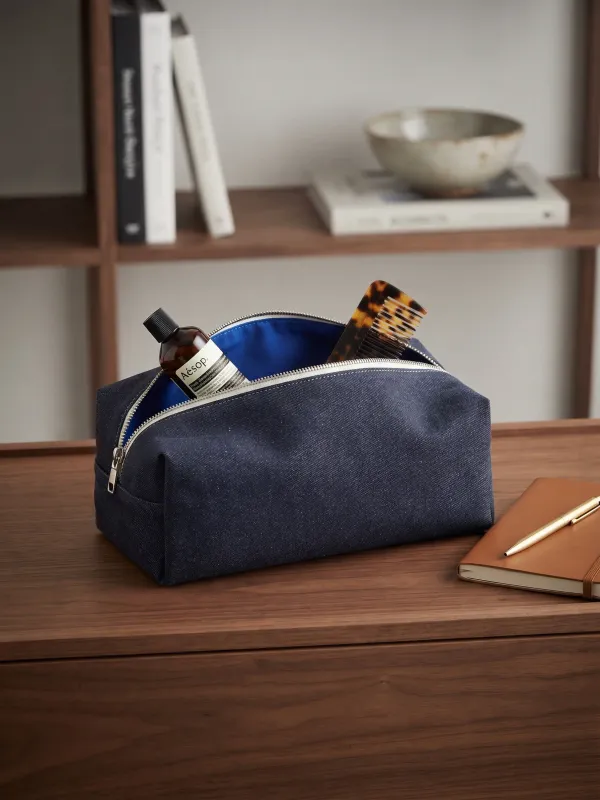 Trousse denim intérieur bleu