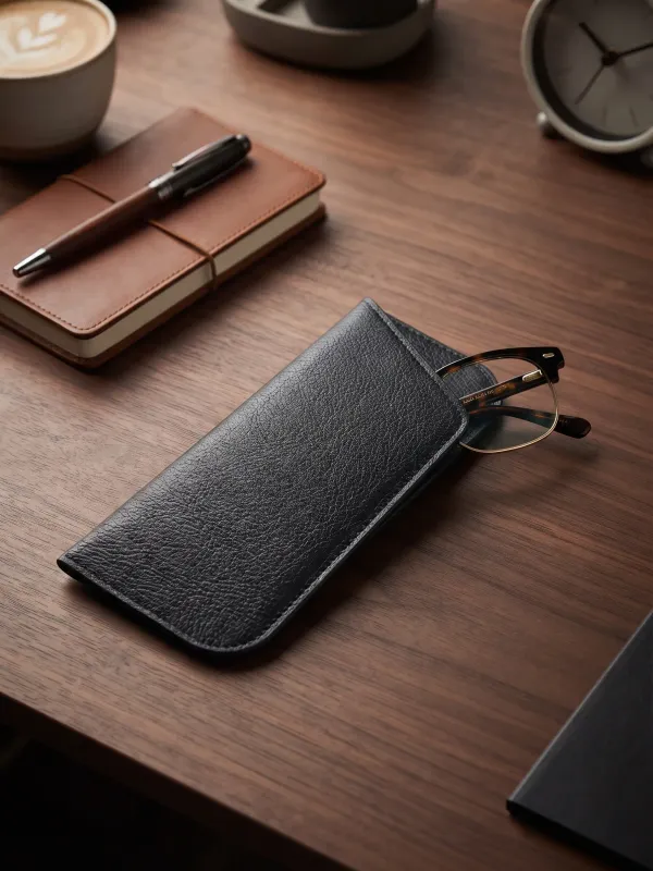 Etui à lunettes cuir upcycling