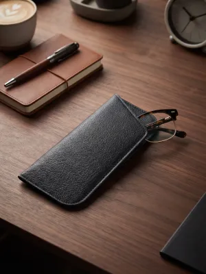 Etui à lunettes cuir upcycling
