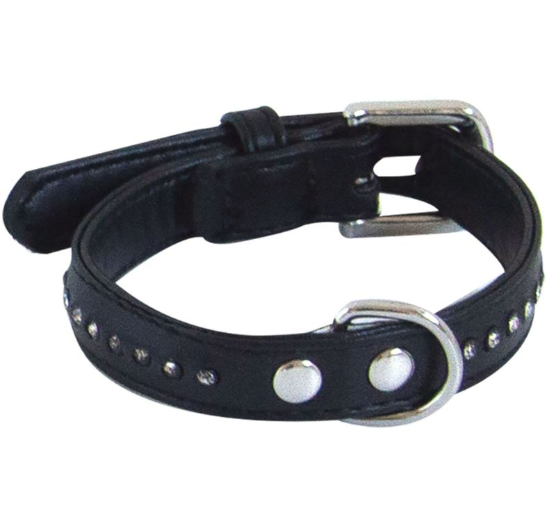 Collier chien Glamorous Noir 25 cm
