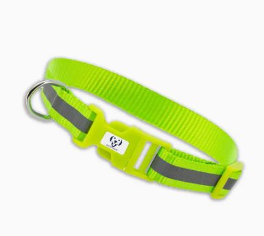 Collier réfléchissant ajustable jaune pour chien