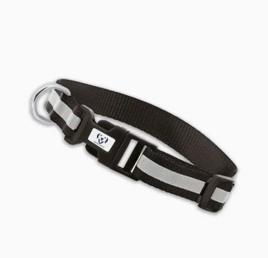 Collier réfléchissant ajustable noir pour chien
