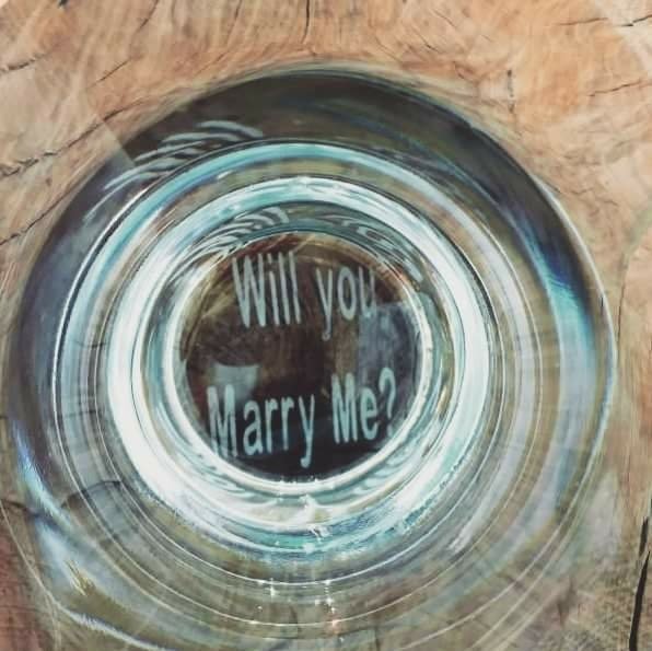 Personalized hidden message &quot;Will you marry me?&quot; Glass