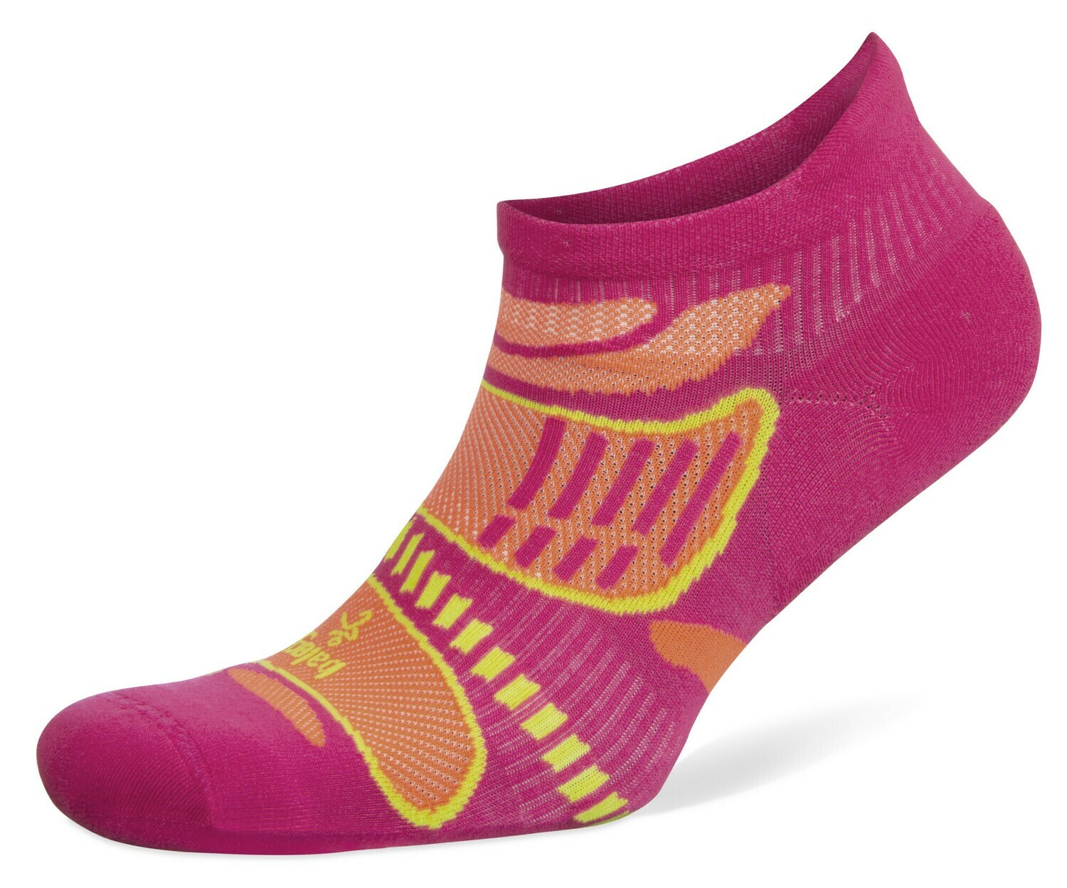 Ultra Light No Show Technical Running Sock - Electric Pink/Tangerine