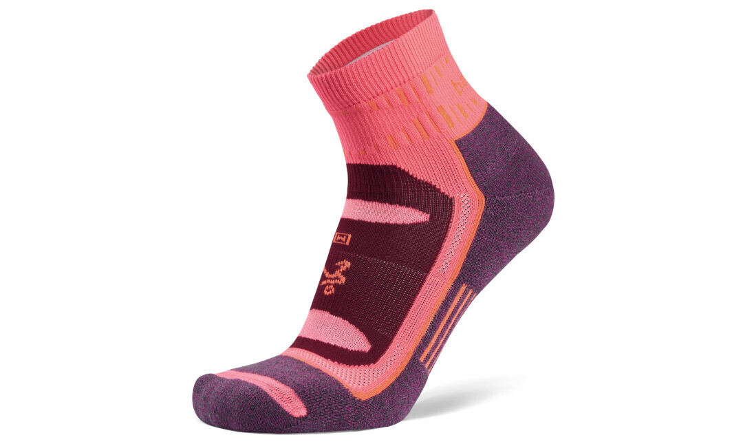 Blister Resist Quarter Running Socks: Pink Purple