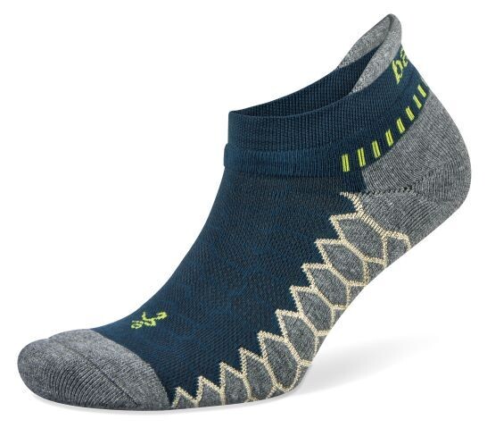 Silver Antimicrobial NoShow Compression Fit Running Socks Blue