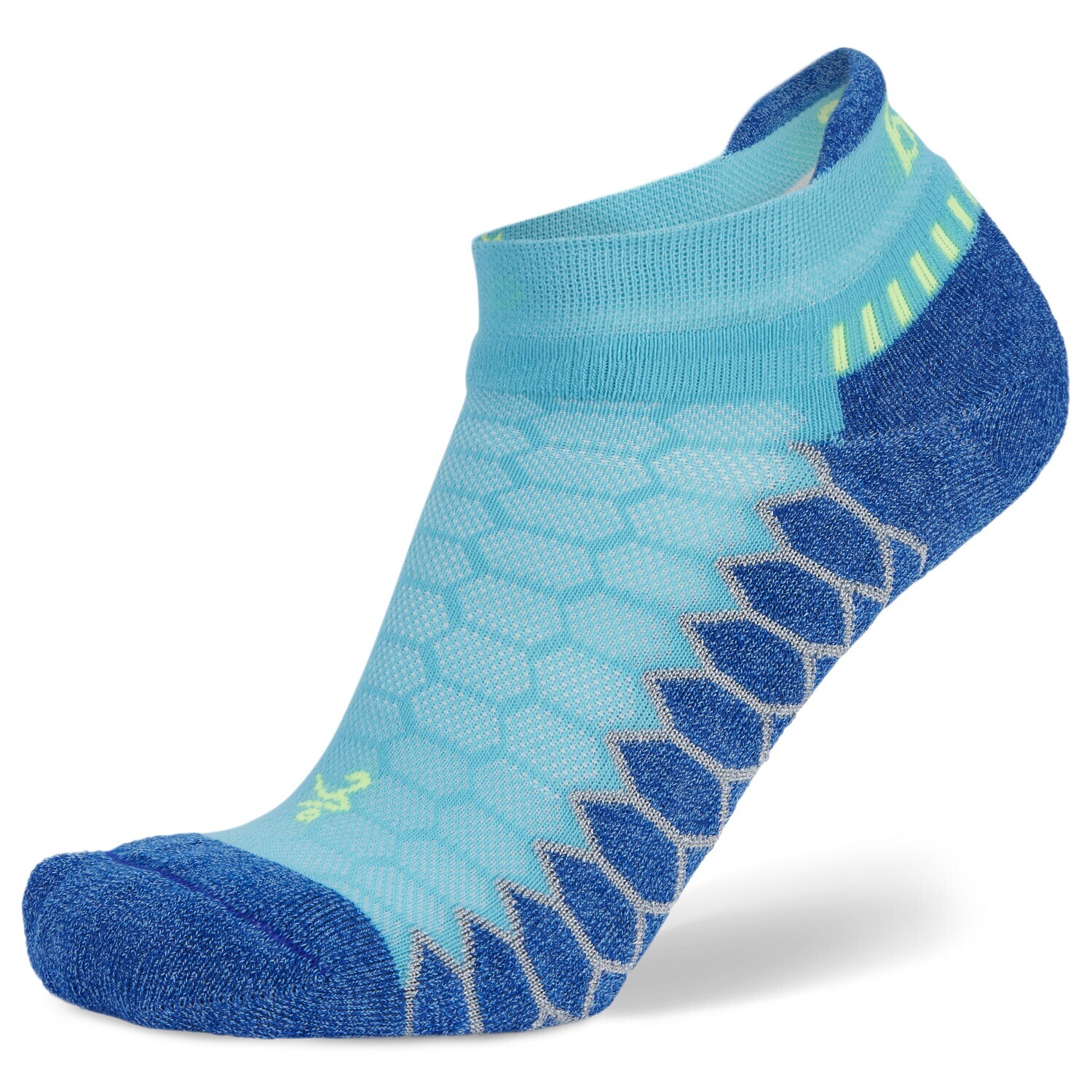 Silver Antimicrobial NoShow Compression Fit Running Socks Cobalt Blue