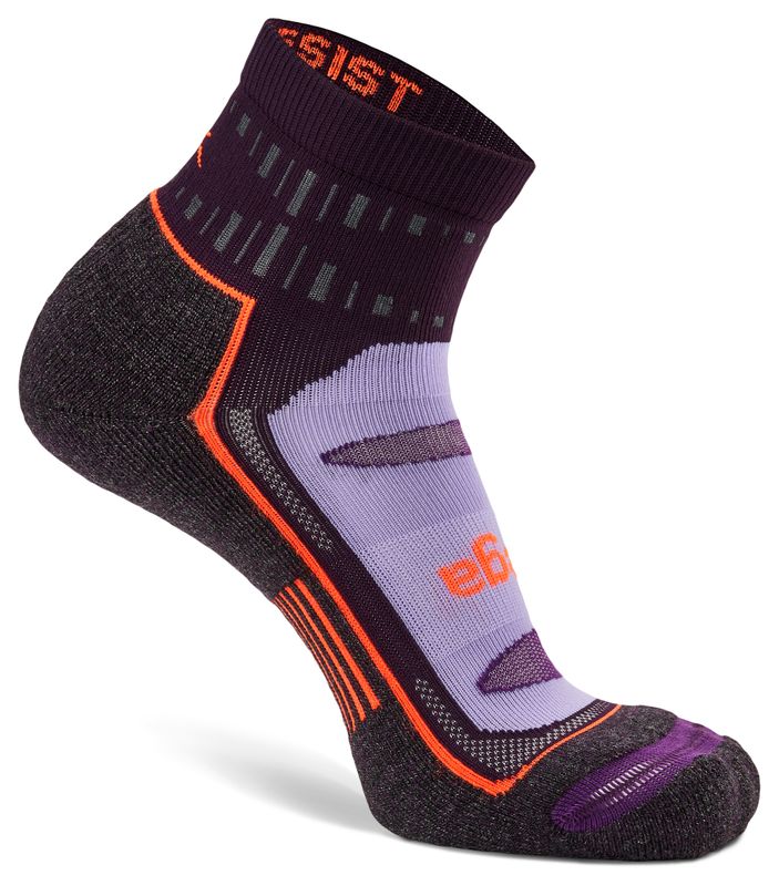 Blister Resist Quarter Running Sock: Midnight Plum