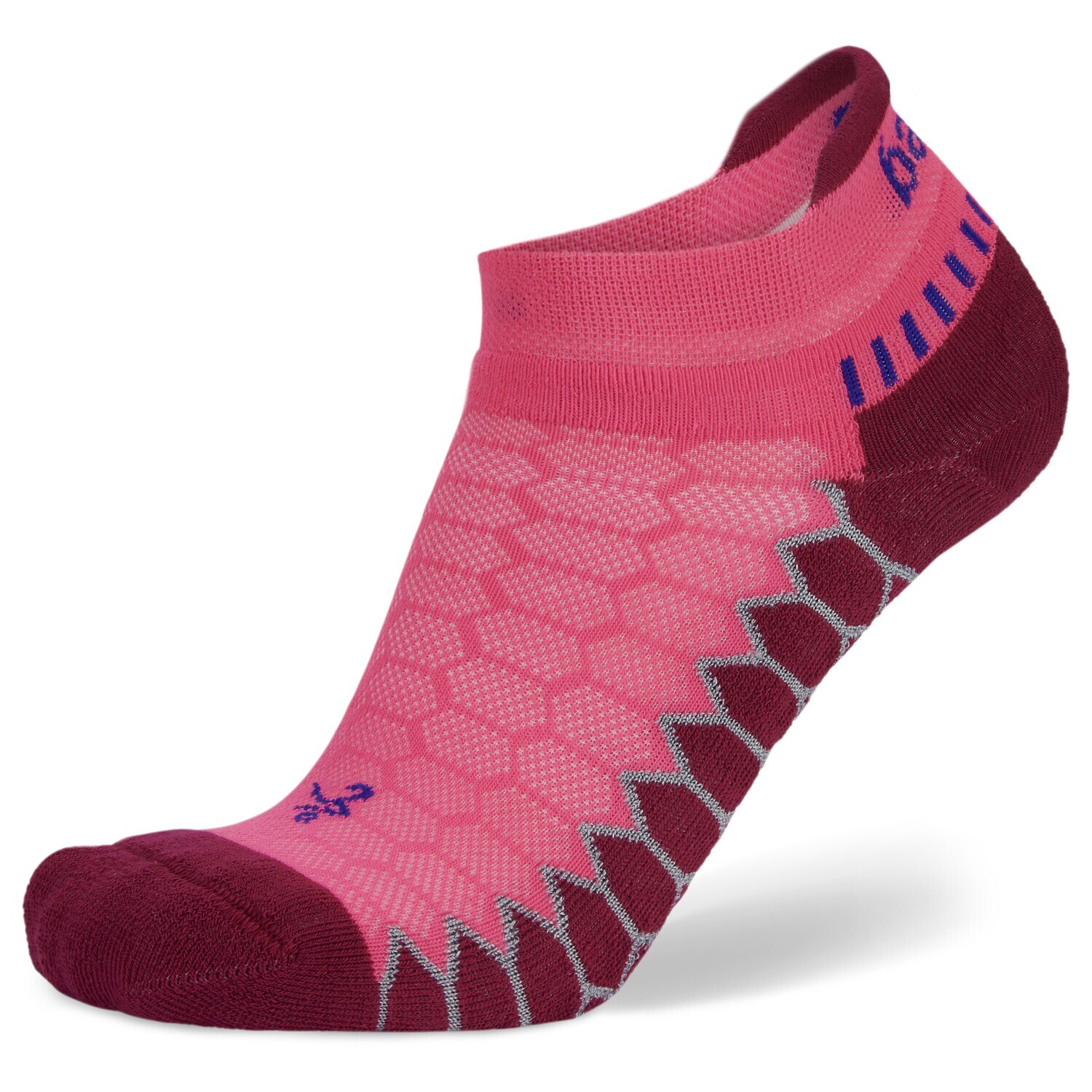 Silver Compression Fit Performance No Show Athletic Running Socks: Watermelon