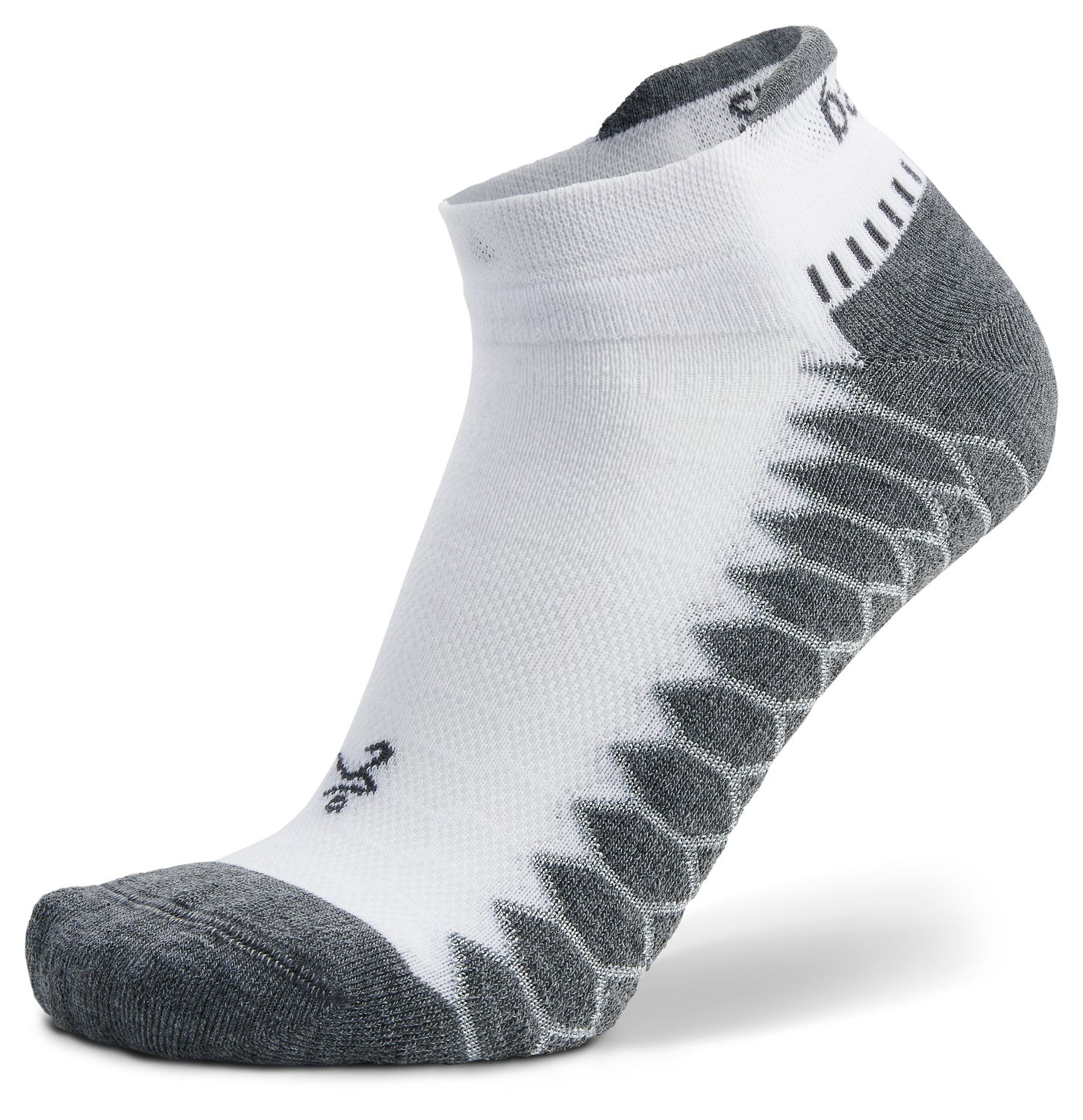 Silver Compression Fit Performance No Show Athletic Running Socks: White Silver Compression Fit Performance No Show Athletic Running Socks: White