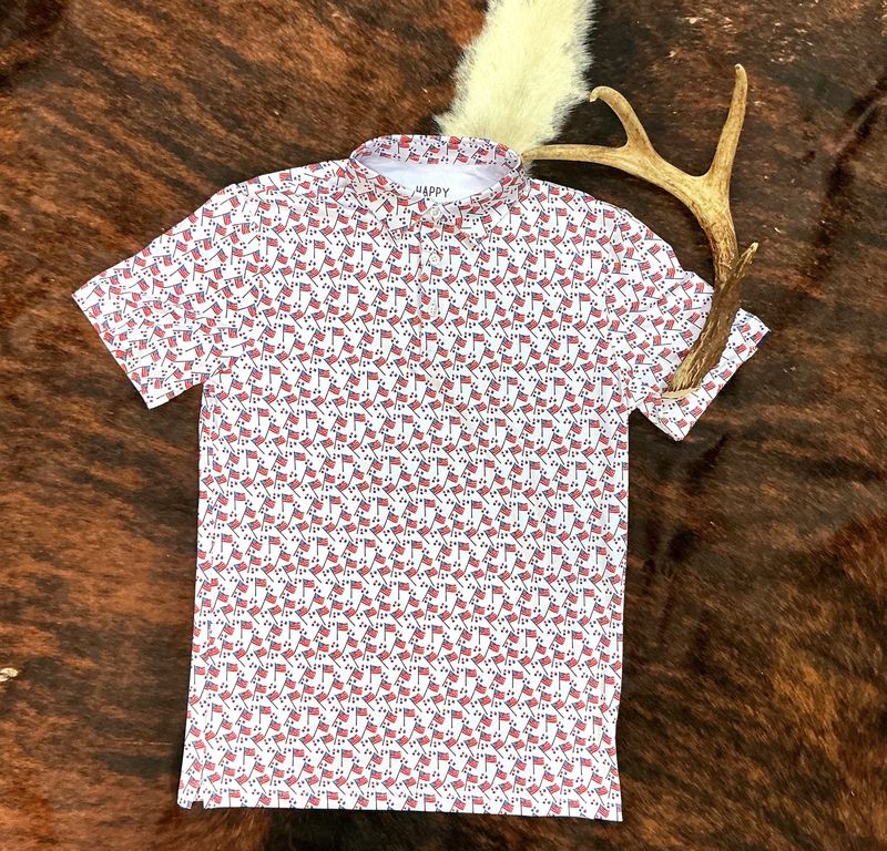 Men’s Performance Polo-America Flag