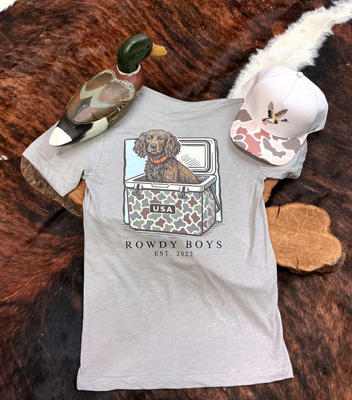 Adult T-Shirt -USA Camo Cooler/Dog