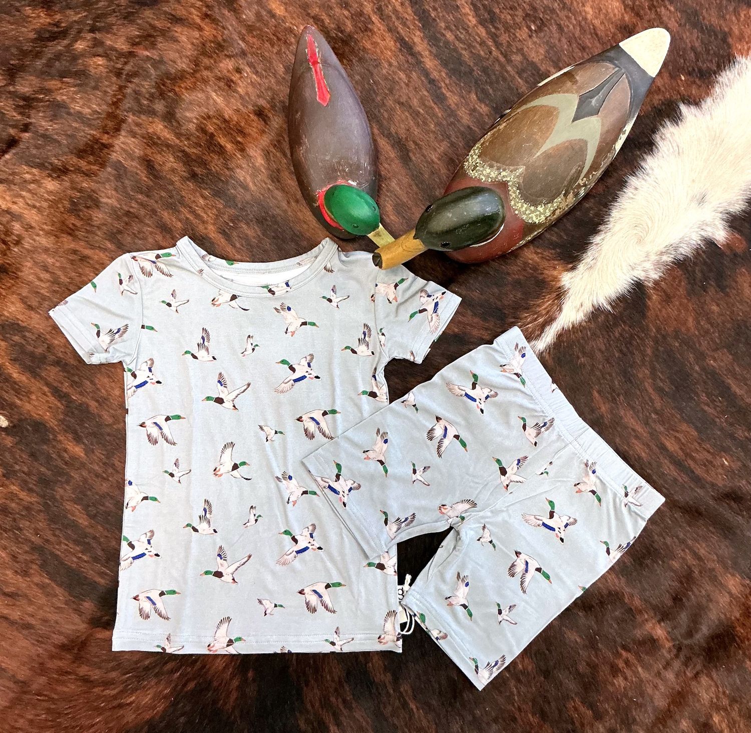 Kid's Shirt/Shorts PJ Set-Mallards