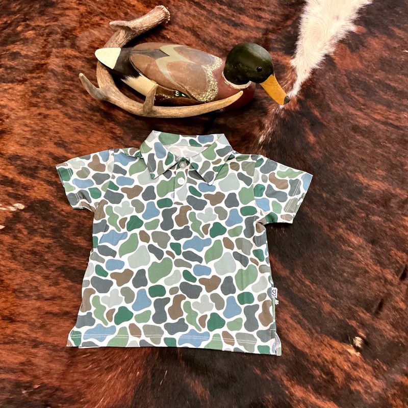 Boys SS Polo Shirt-Camo