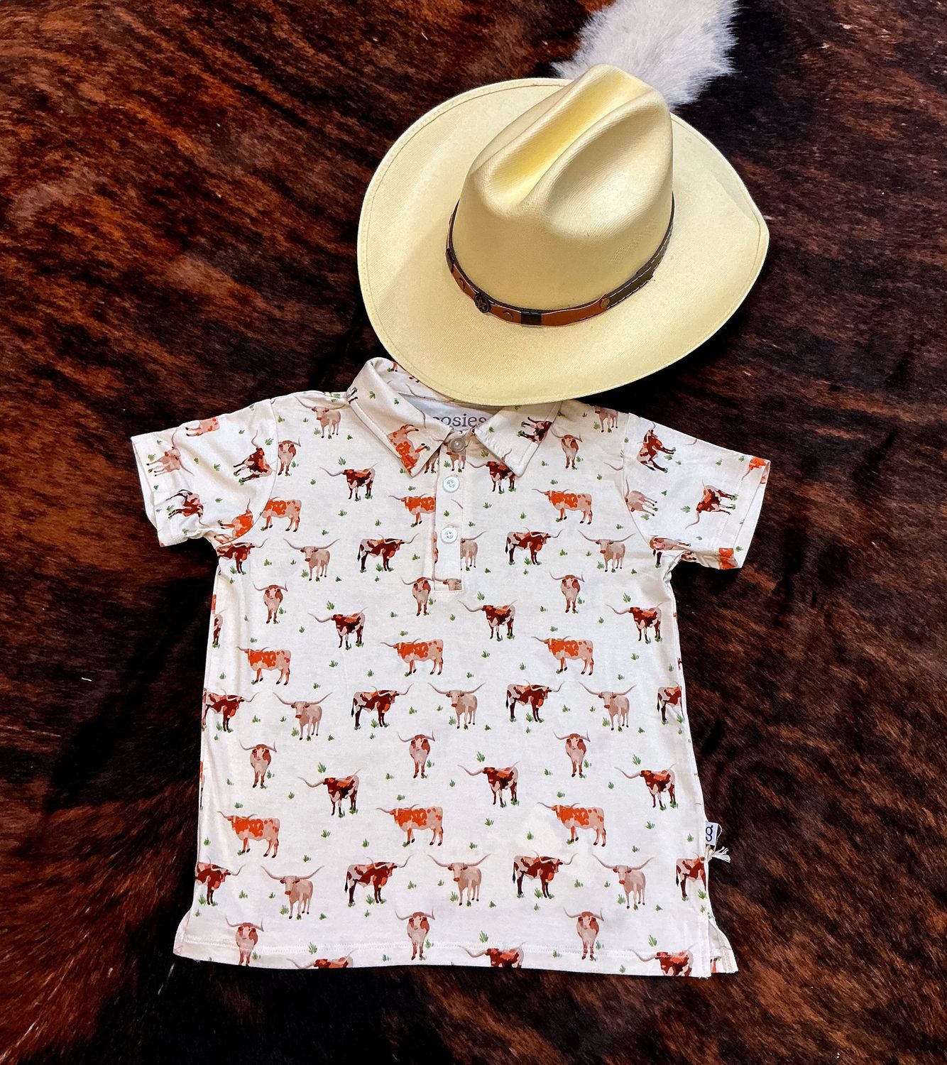 Boys SS Polo Shirt-Longhorns