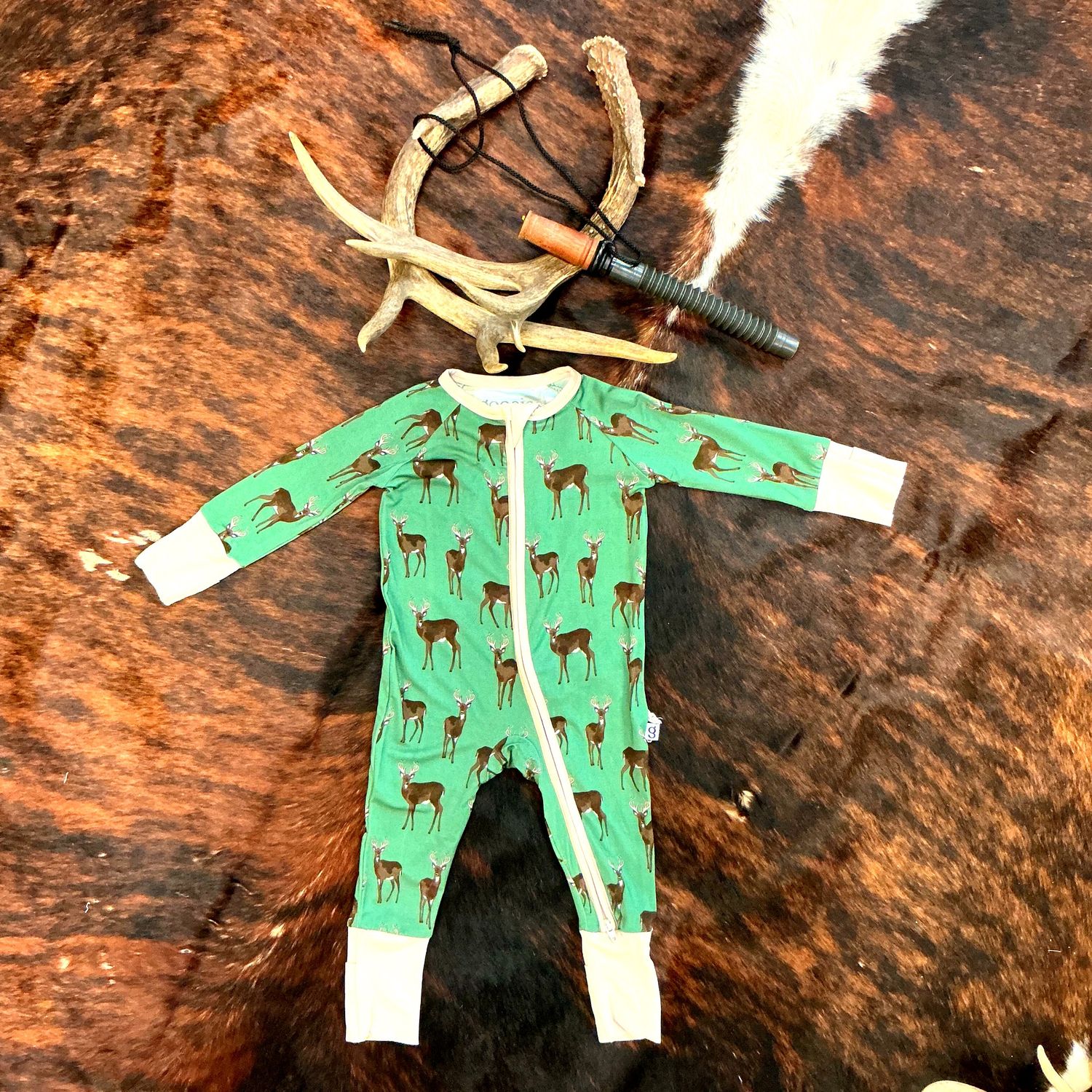 Boys LS Zip PJ-Bucks