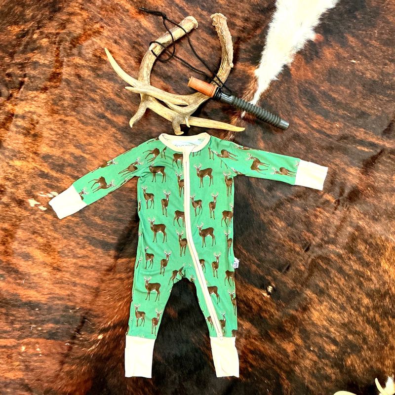 Boys LS Zip PJ-Bucks