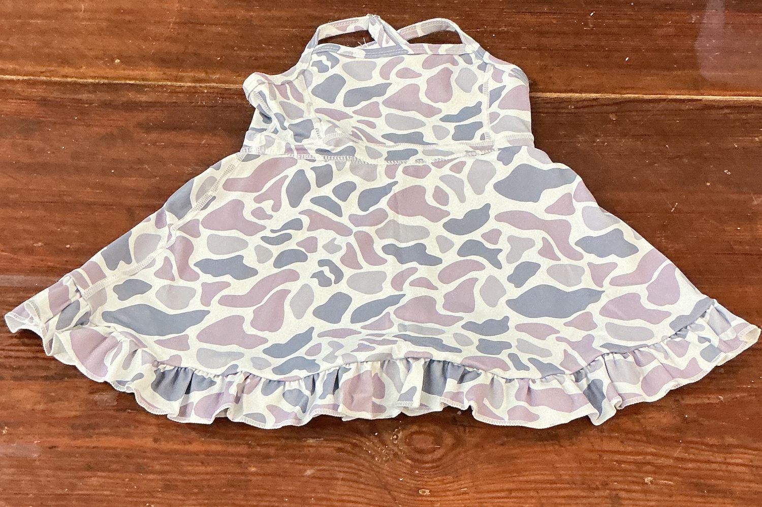 Girls Camo Ruffle Athletic Dress