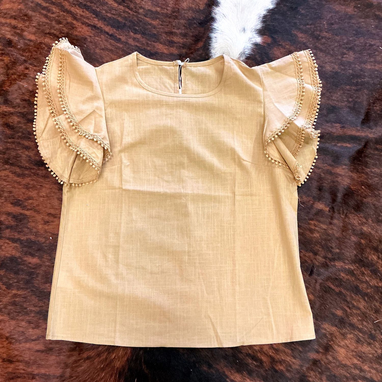 Women’s V Neck Ruffle Sleeve Dress Shirt