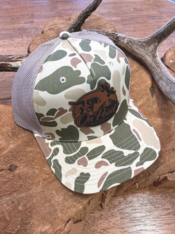 On Point Boutique-Tan Mesh Camo 2 Ball Cap