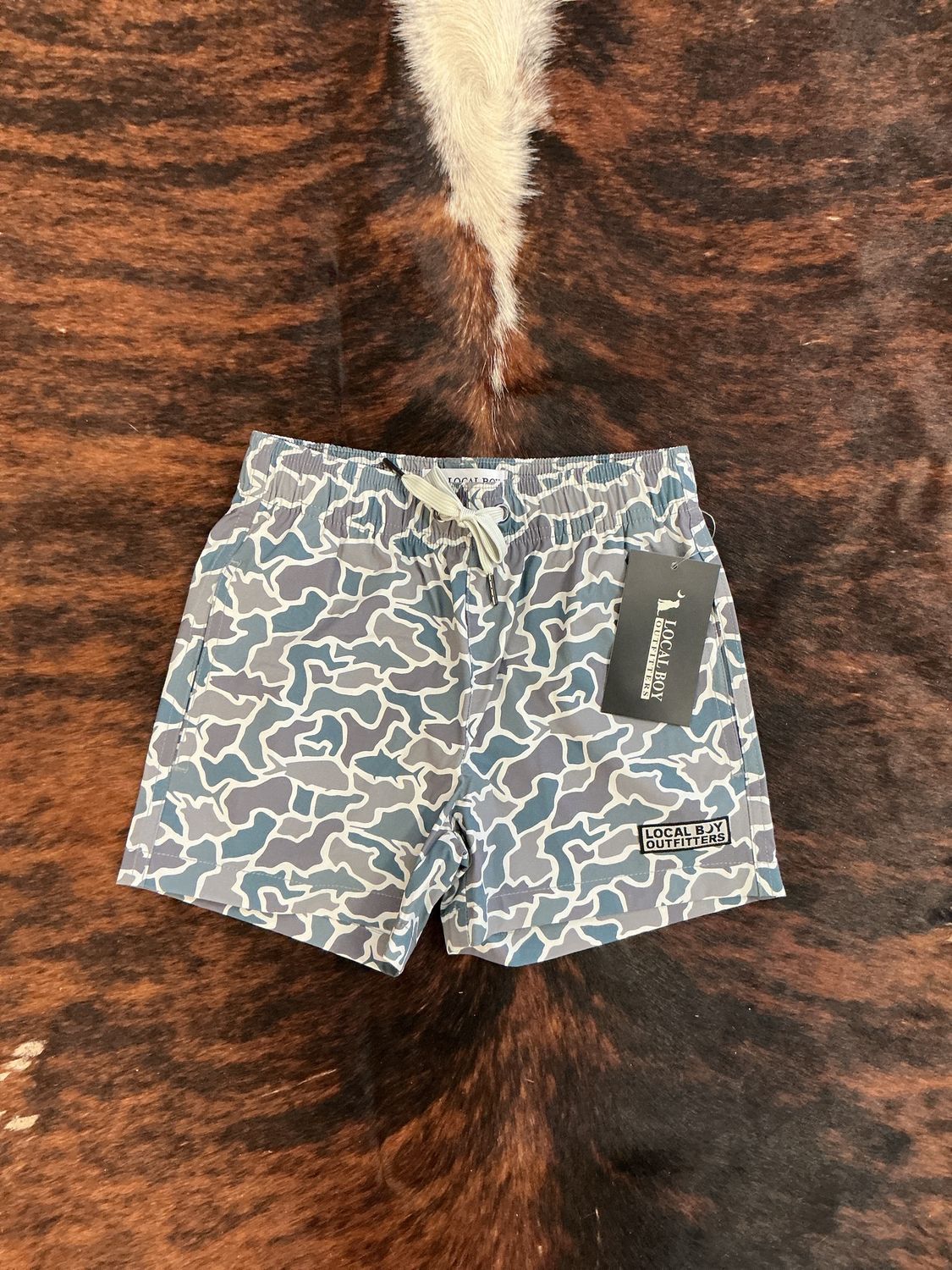 Youth Bayview Fish Camo Swim Trunks