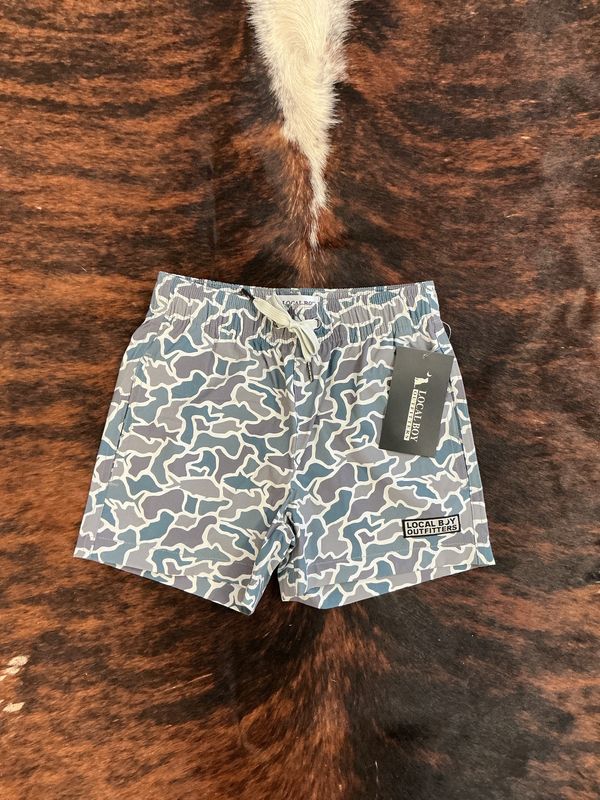 Youth Bayview Fish Camo Swim Trunks