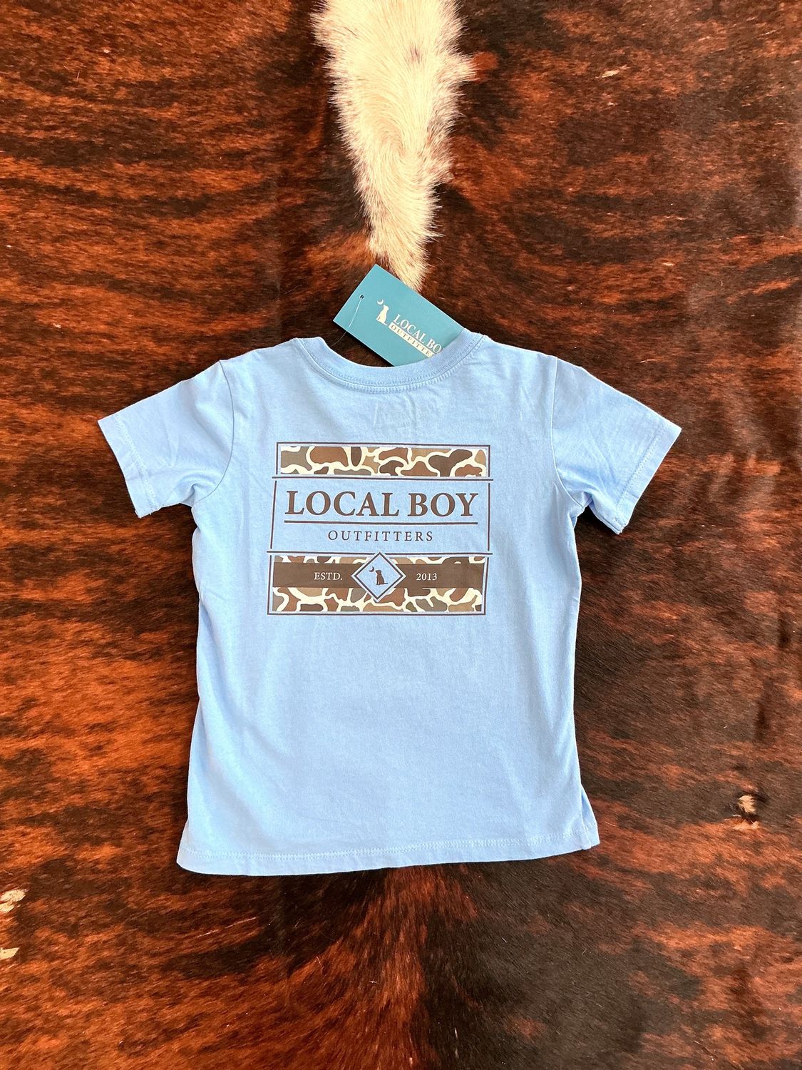 Toddler Camo Framed Blue Washed Denim SS Tee
