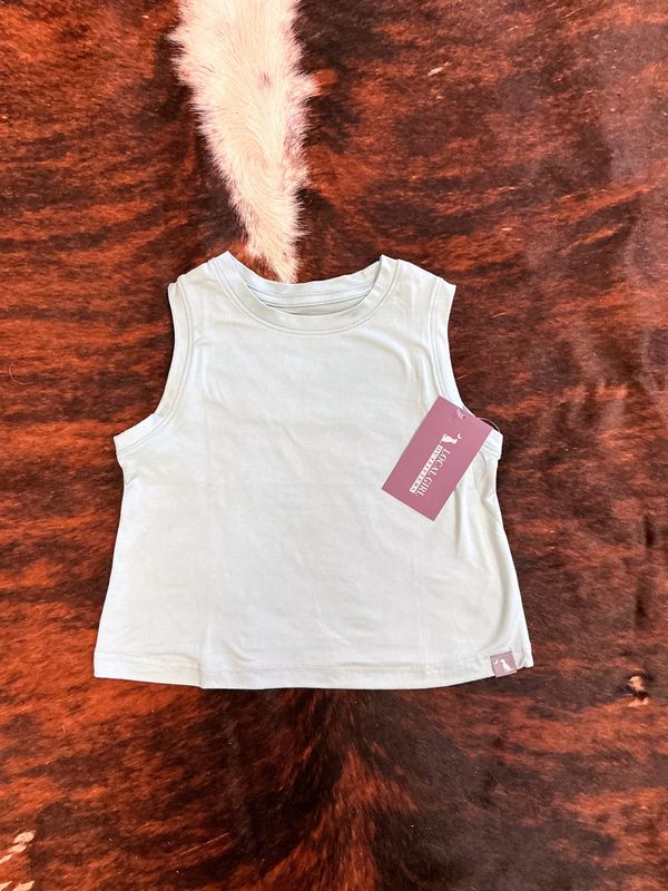Girls Youth Muscle Tank-Jade