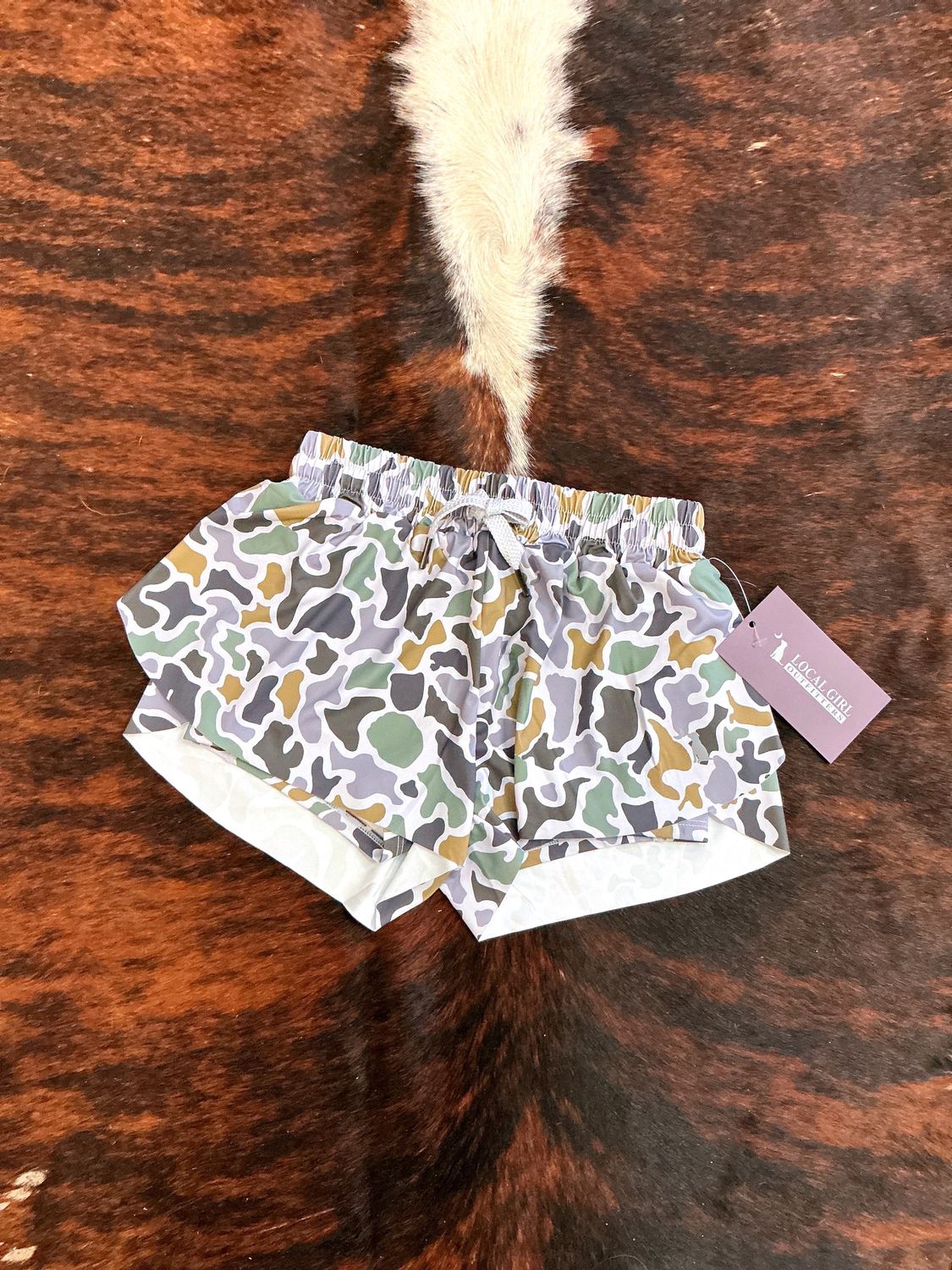 Girls Youth Petal Shorts-Camo