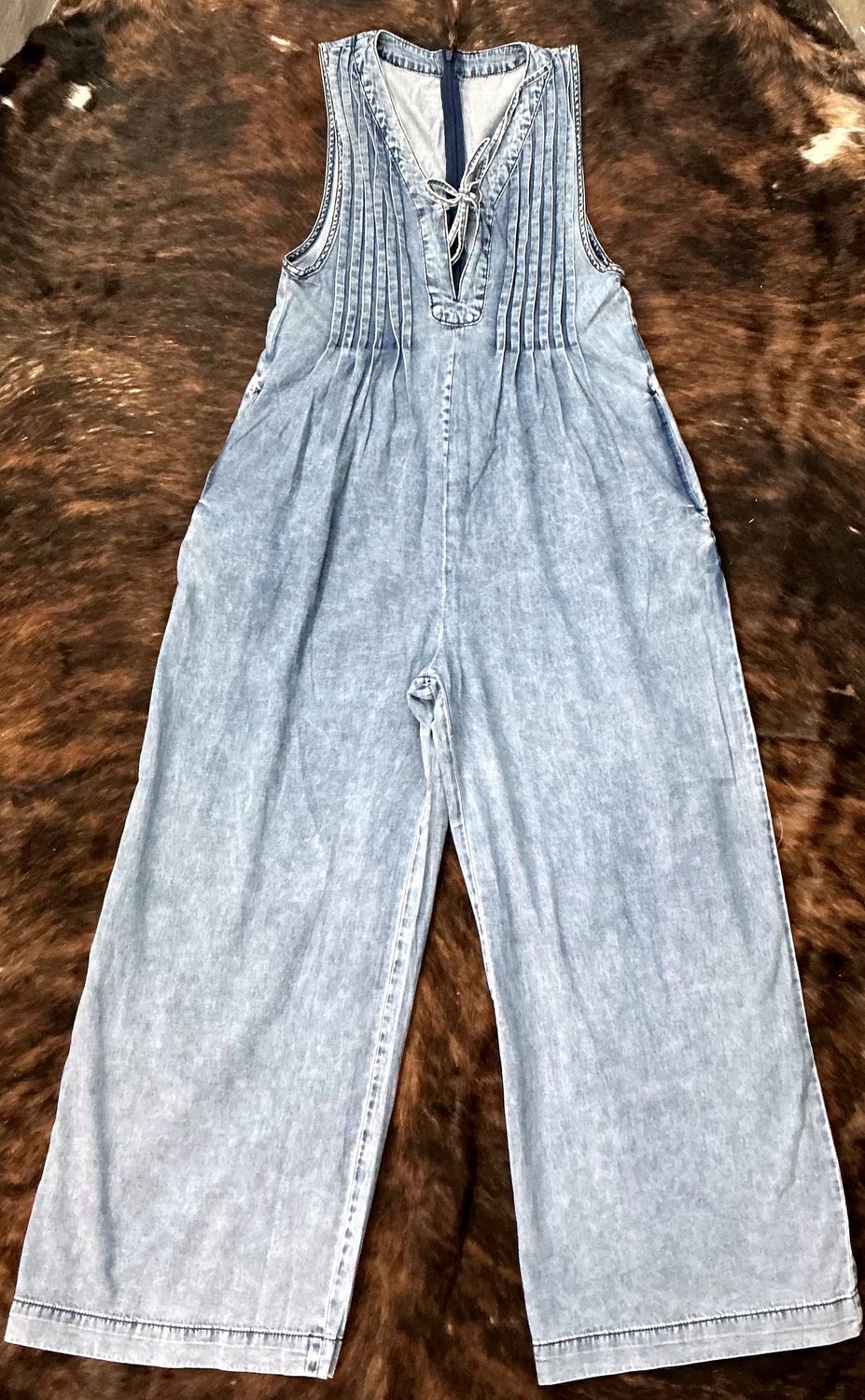 Women’s Western Acid Washed Jumpsuit