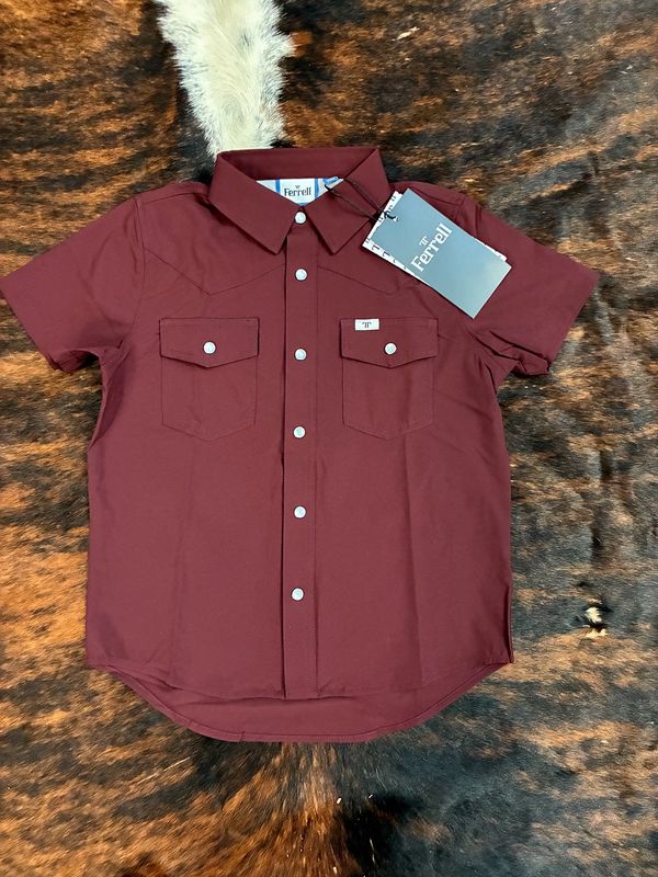 Youth Ferrell Pearl Snap- Maroon