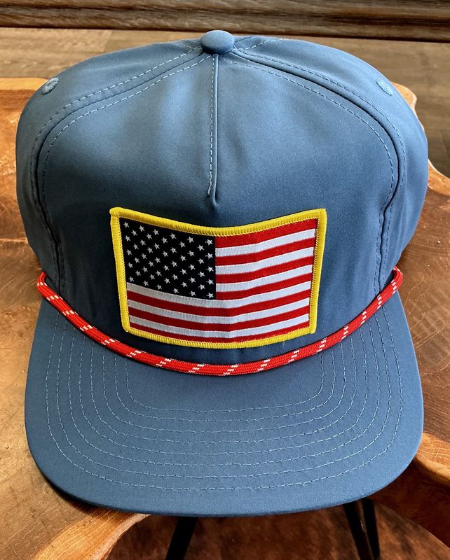 American Flag Rope Ball Cap-Blue