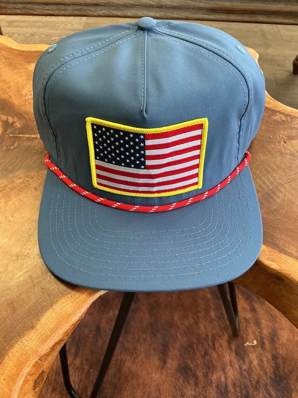 Youth American Flag Rope Ball Cap-Blue