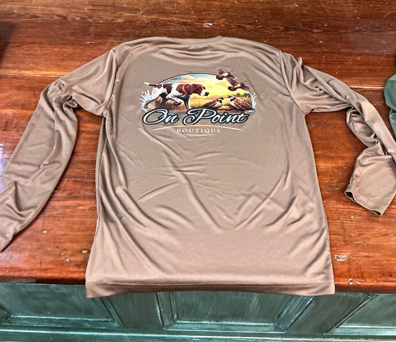 On Point Boutique Non-Hooded LS Fishing Shirt-Brown