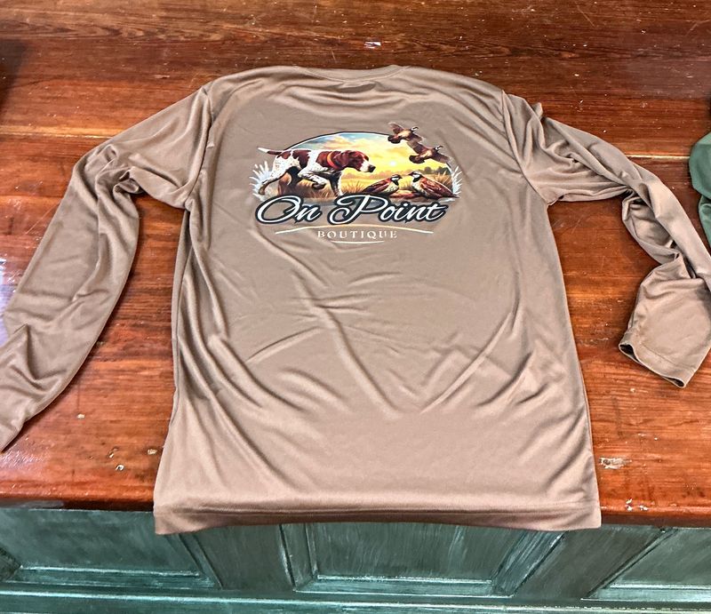 On Point Boutique Non-Hooded LS Fishing Shirt-Brown