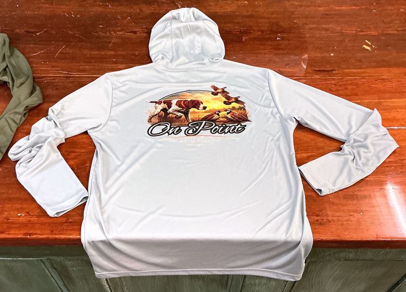 On Point Boutique Hooded LS Fishing Shirt-Grey