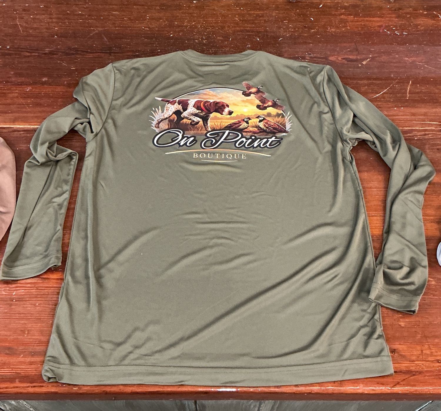 On Point Boutique Non-Hooded LS Fishing Shirt-Green