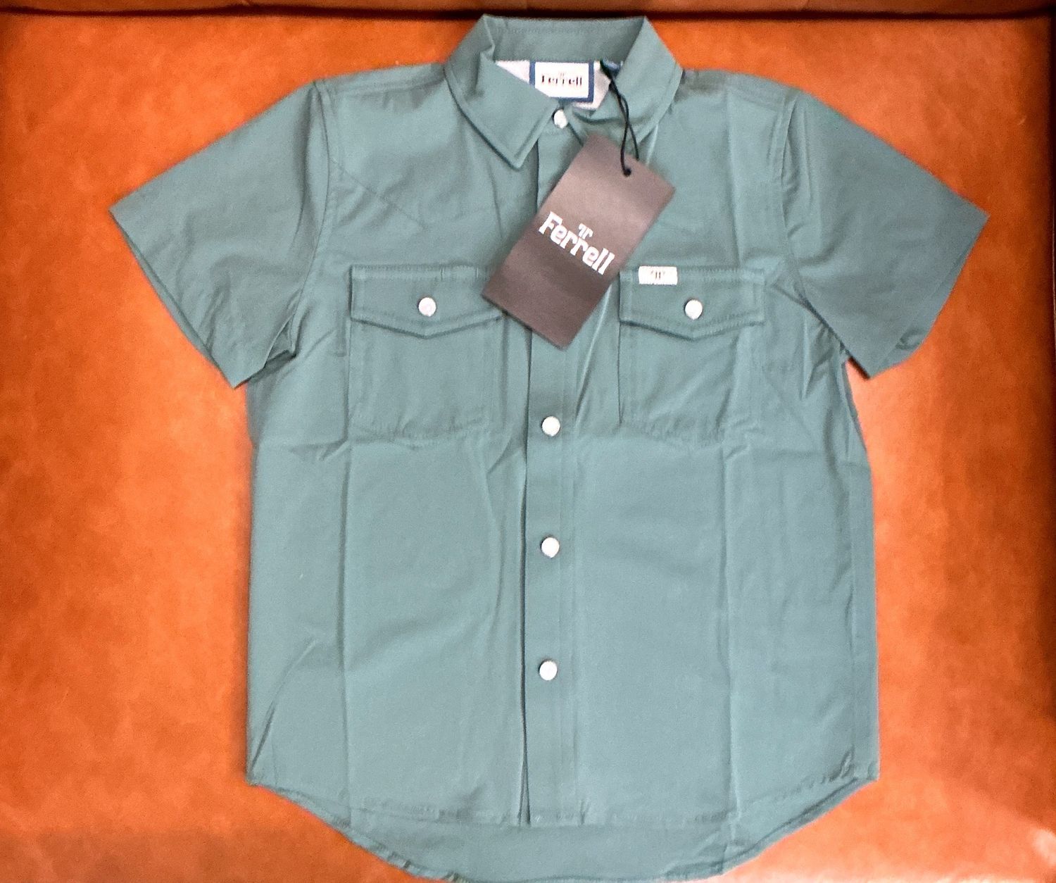 Youth  Ferrell Pearl Snap-Button Down-Aqua