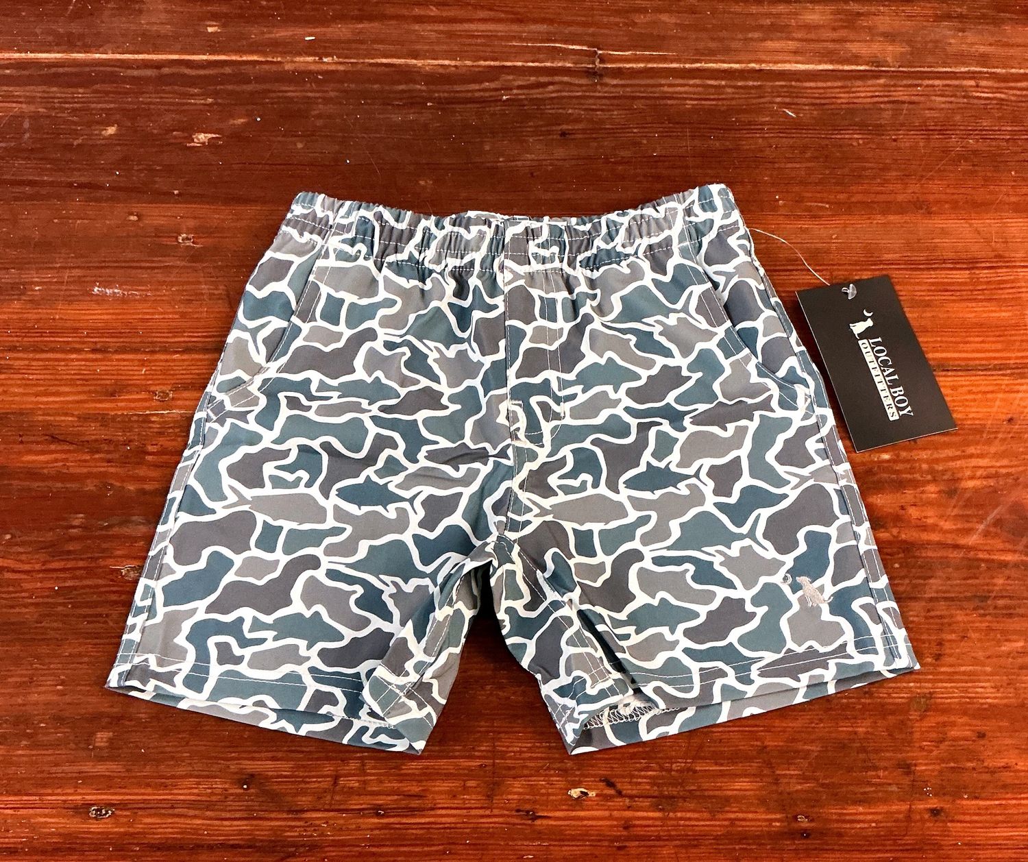 Boys Youth Volley Shorts-Fish Camo