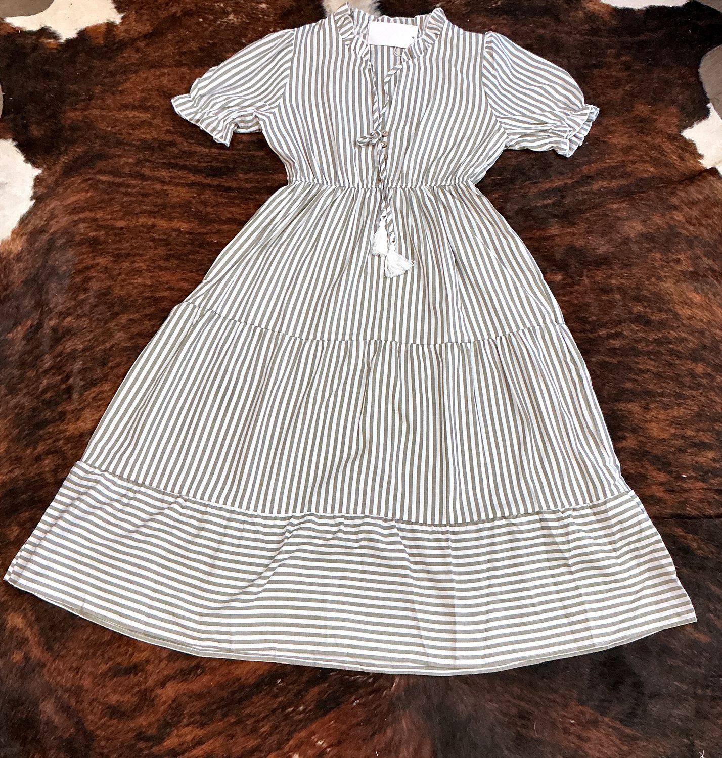 Women’s green strip dress