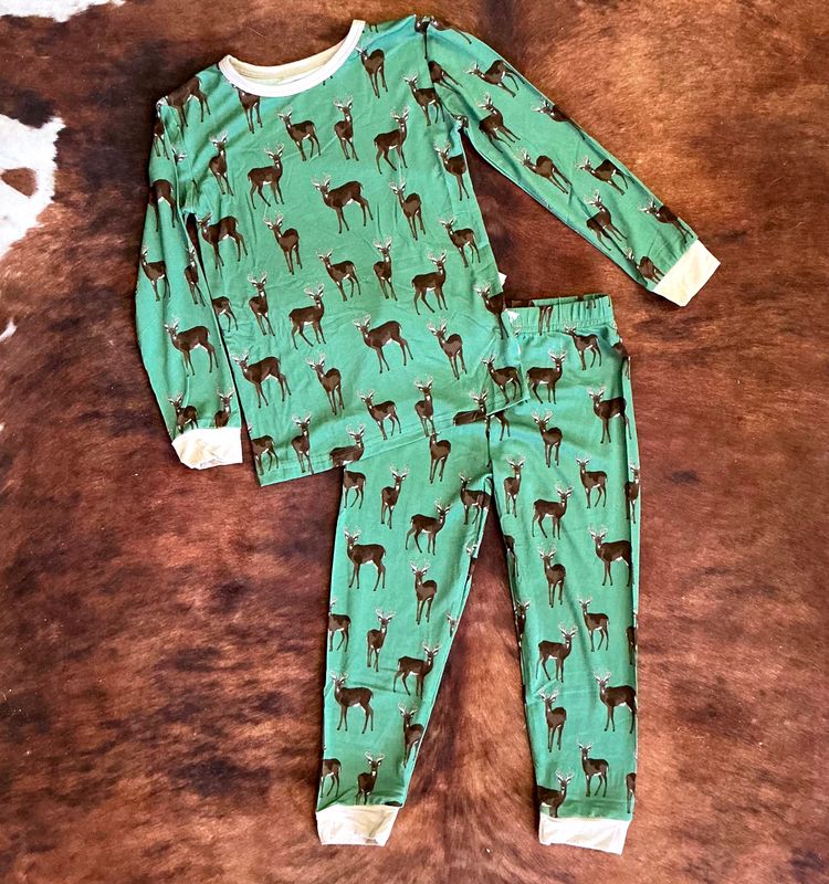Boys-LS Shirt/Pants 2 Pc Pjs-Whitetail Deer